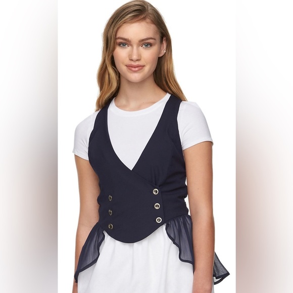 Disney's Alice Through The Looking Glass Navy Blue Costume Vest Cosplay Size XS - Picture 1 of 6
